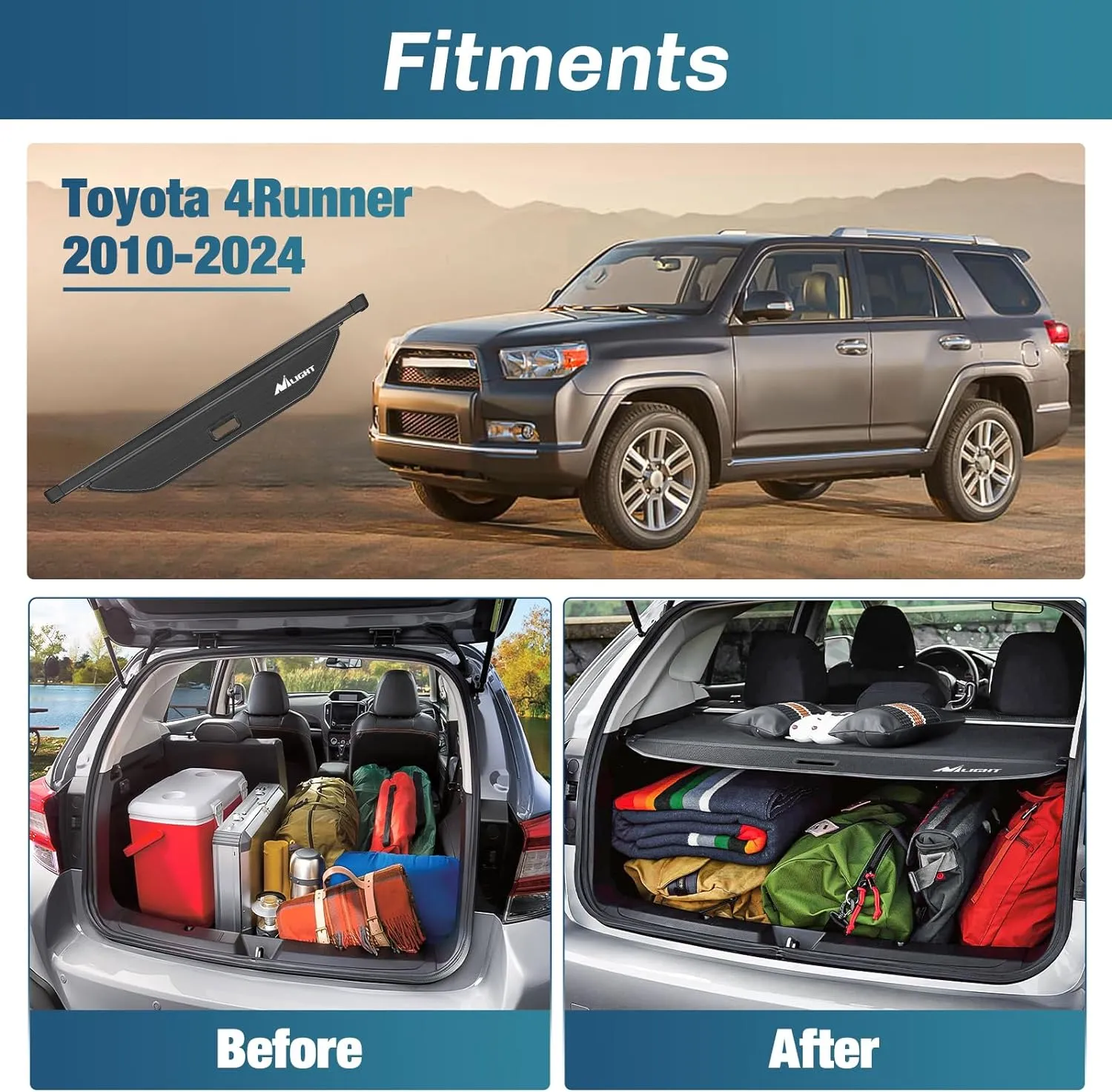 2010-2024 Toyota 4Runner Retractable Trunk Cargo Cover