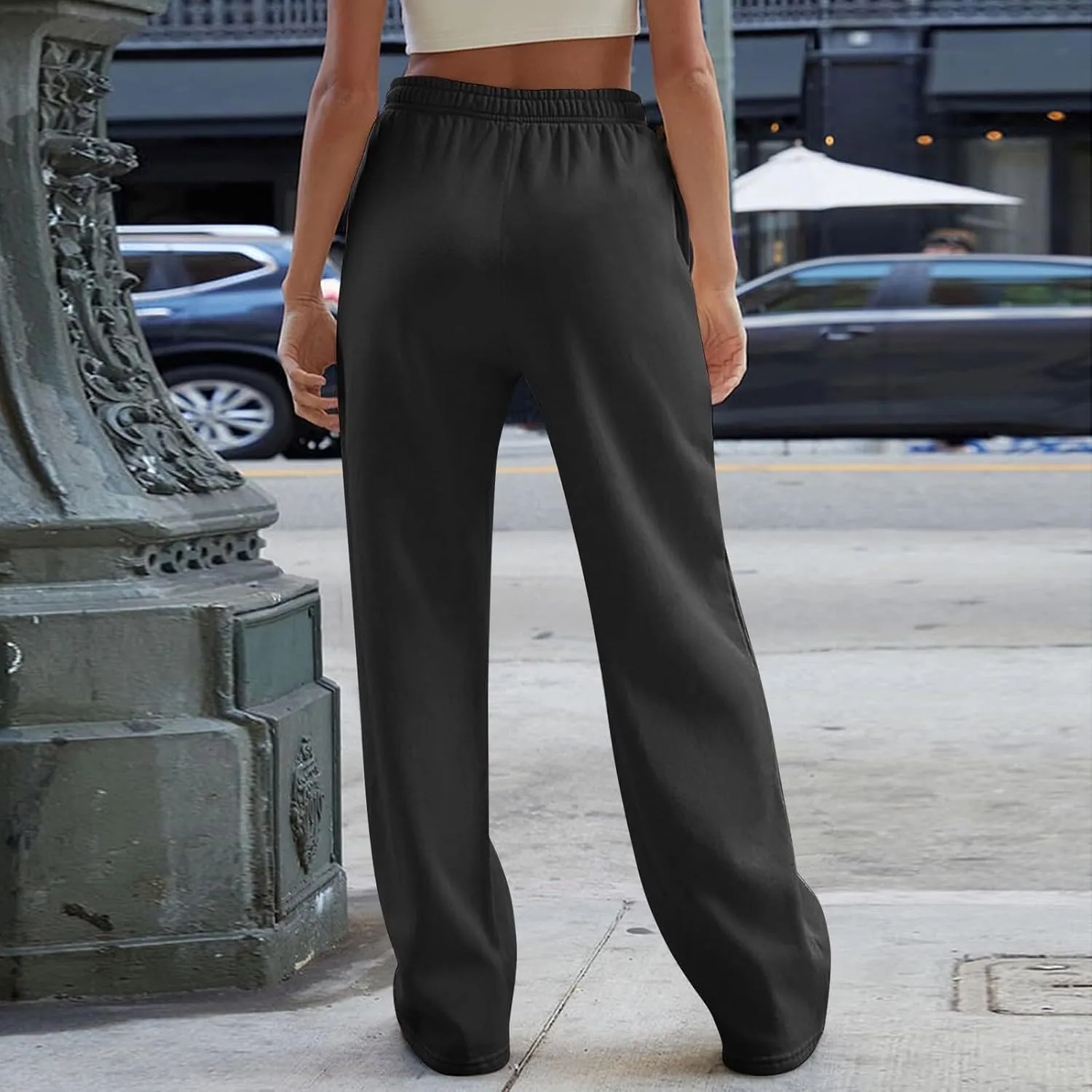 Baggy Wide Leg Sweatpants for Women Low Ries Drawstring Joggers Comfy Lounge Pants Gym Athletic Pants with Pockets