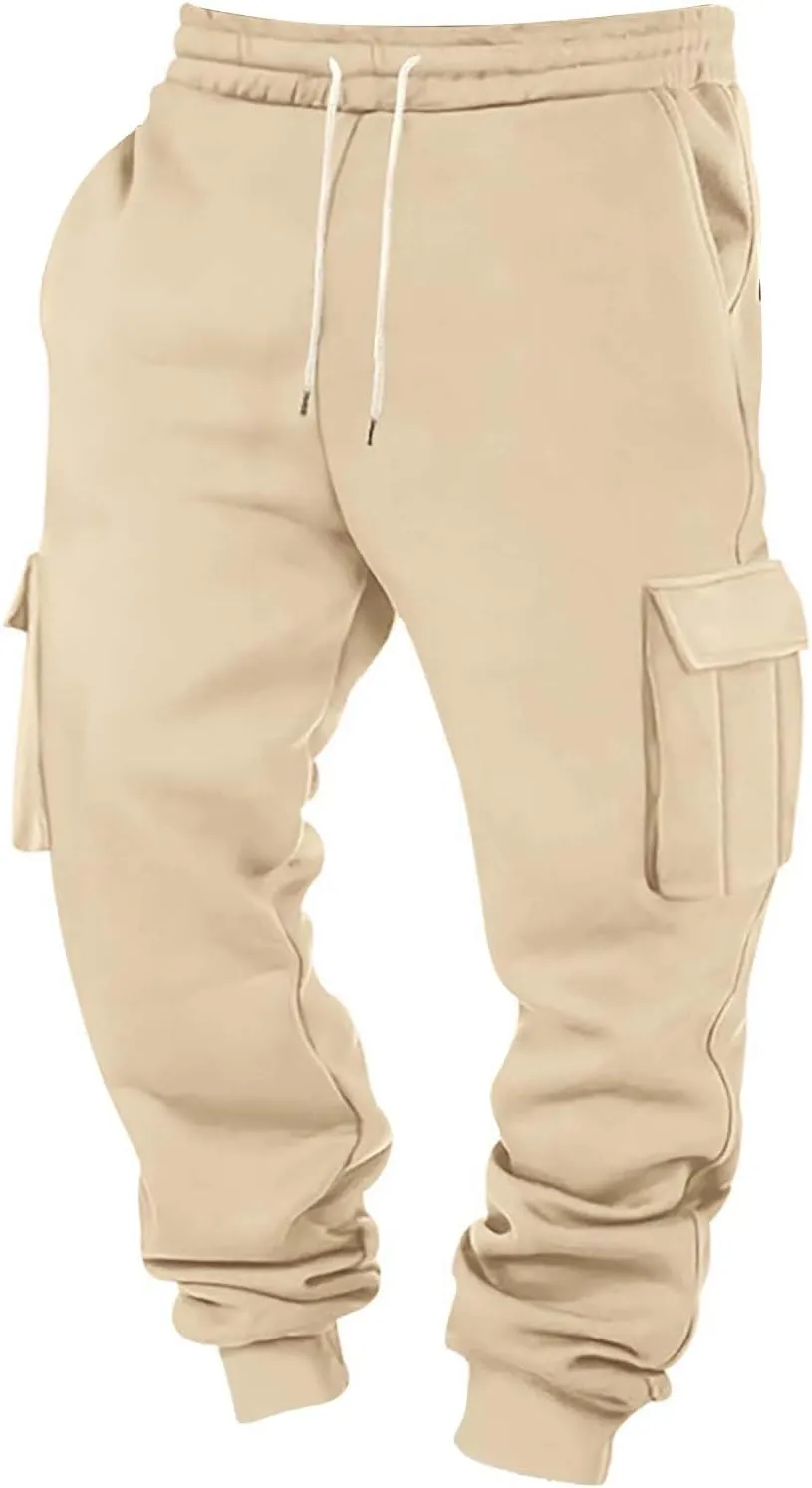 Big and Tall Sweatpants for Men Baggy Drawstring Waist Joggers with Pockets Workout Gym Mencomfy Cargo Joggers