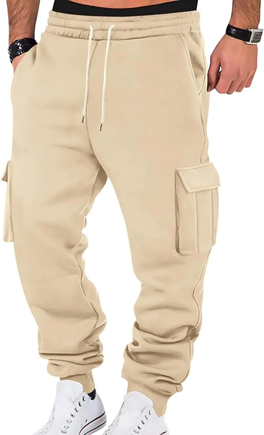 Big and Tall Sweatpants for Men Baggy Drawstring Waist Joggers with Pockets Workout Gym Mencomfy Cargo Joggers