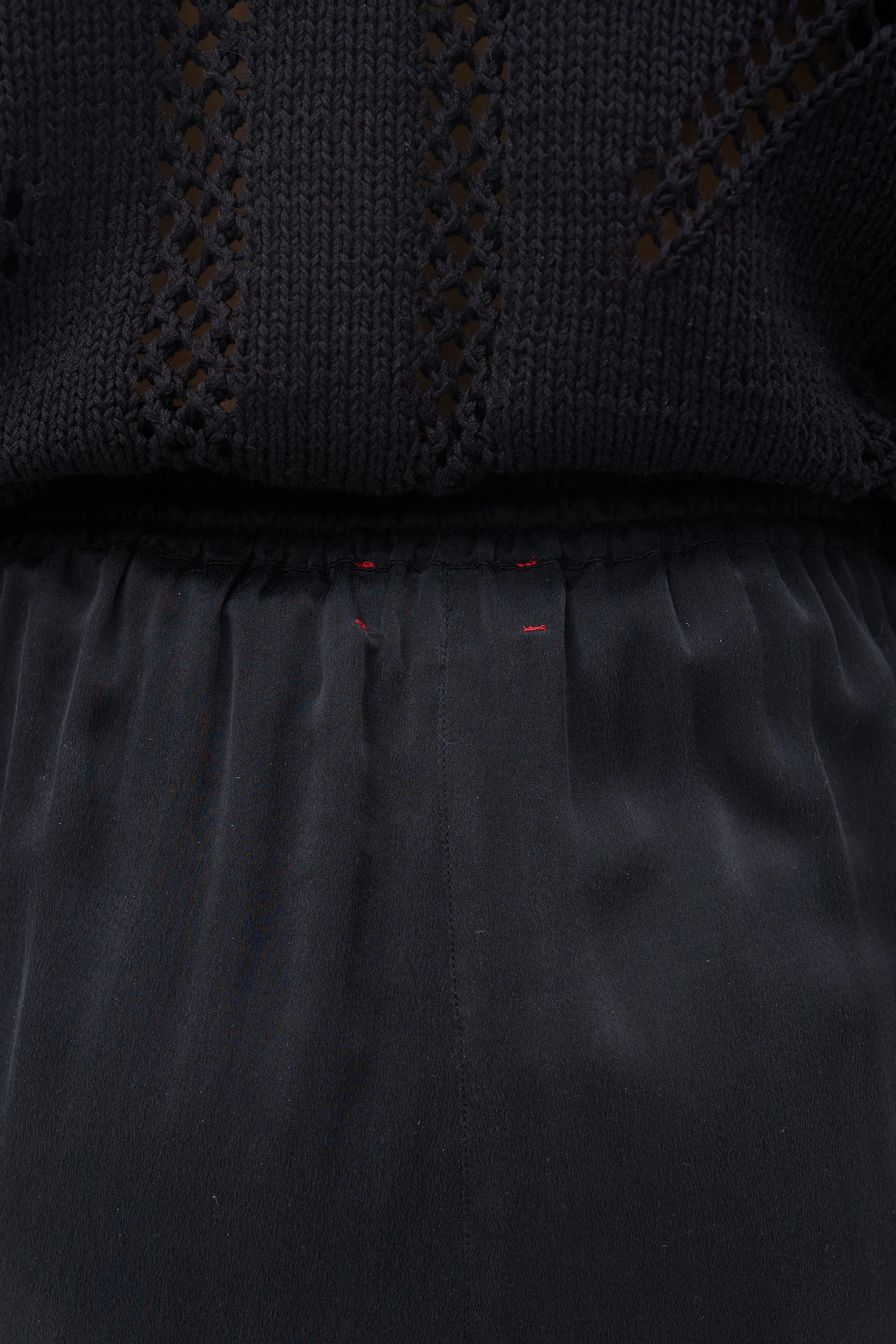 Black Silk Straight Leg Pant