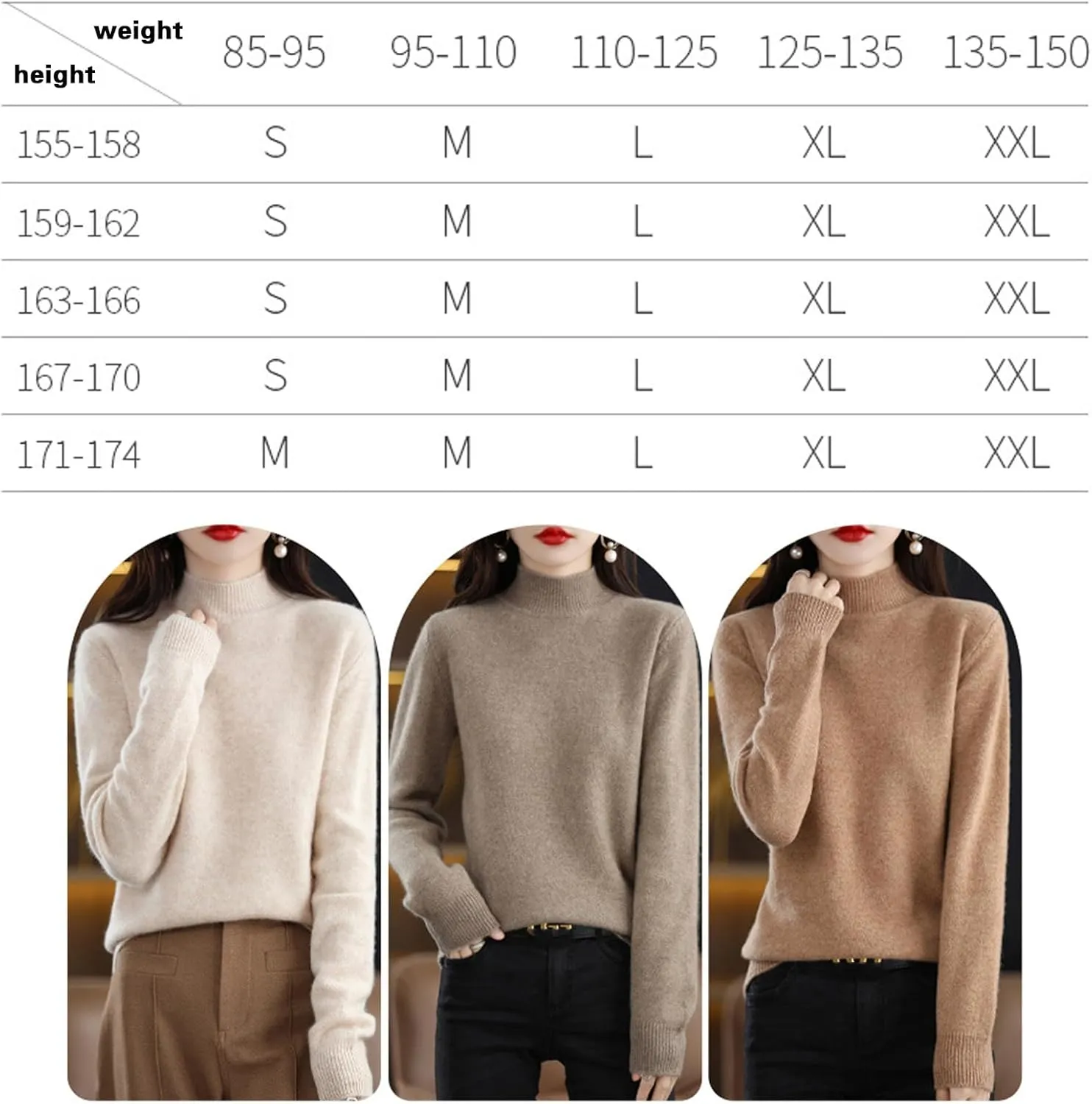 Blueorxy Cashmere Sweaters for Women, Lightweight Cashmere Classic-Fit Pullover Long Sleeve Sweater (I,XL)