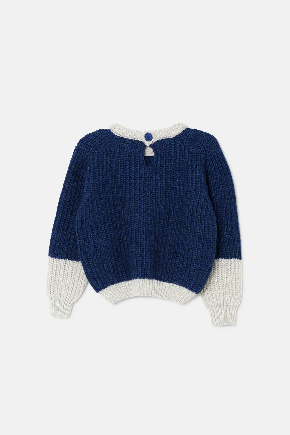 Color block tricot baby sweater