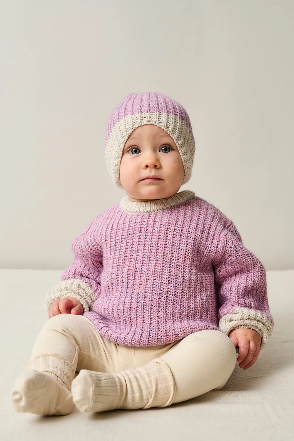Color block tricot baby sweater