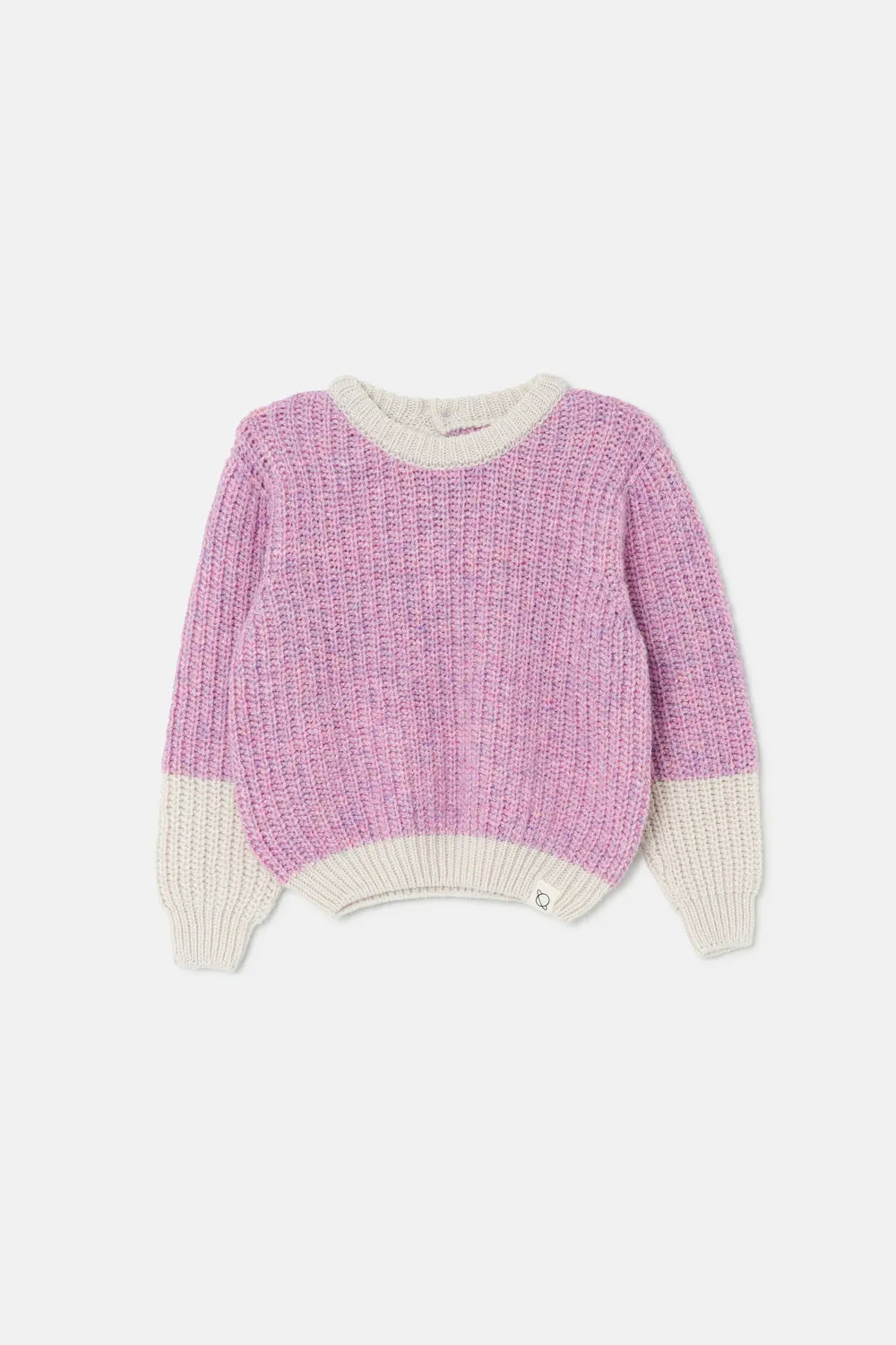 Color block tricot baby sweater