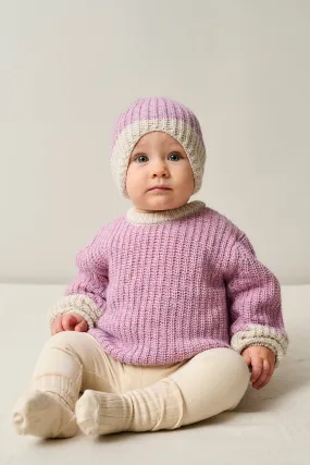 Color block tricot baby sweater