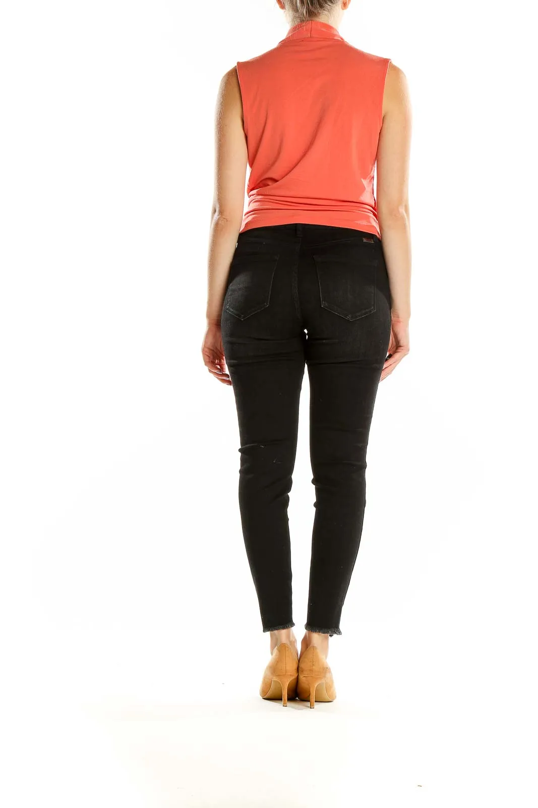 Coral Sleeveless Wrap Top