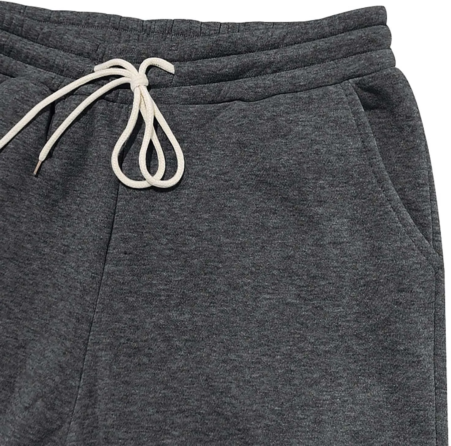 Fleece Lined Cargo Sweatpants for Men Baggy Drawstring Waist Joggers with Pockets Gym Workout Heavyweight Trousers