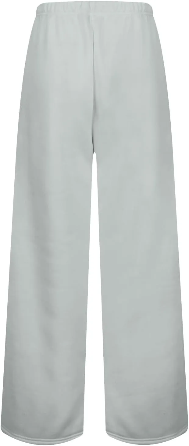 Fleece Lined Sweatpants Women Baggy High Waisted Straight Leg Trousers Drawstring Winter Warm Athletic Joggers