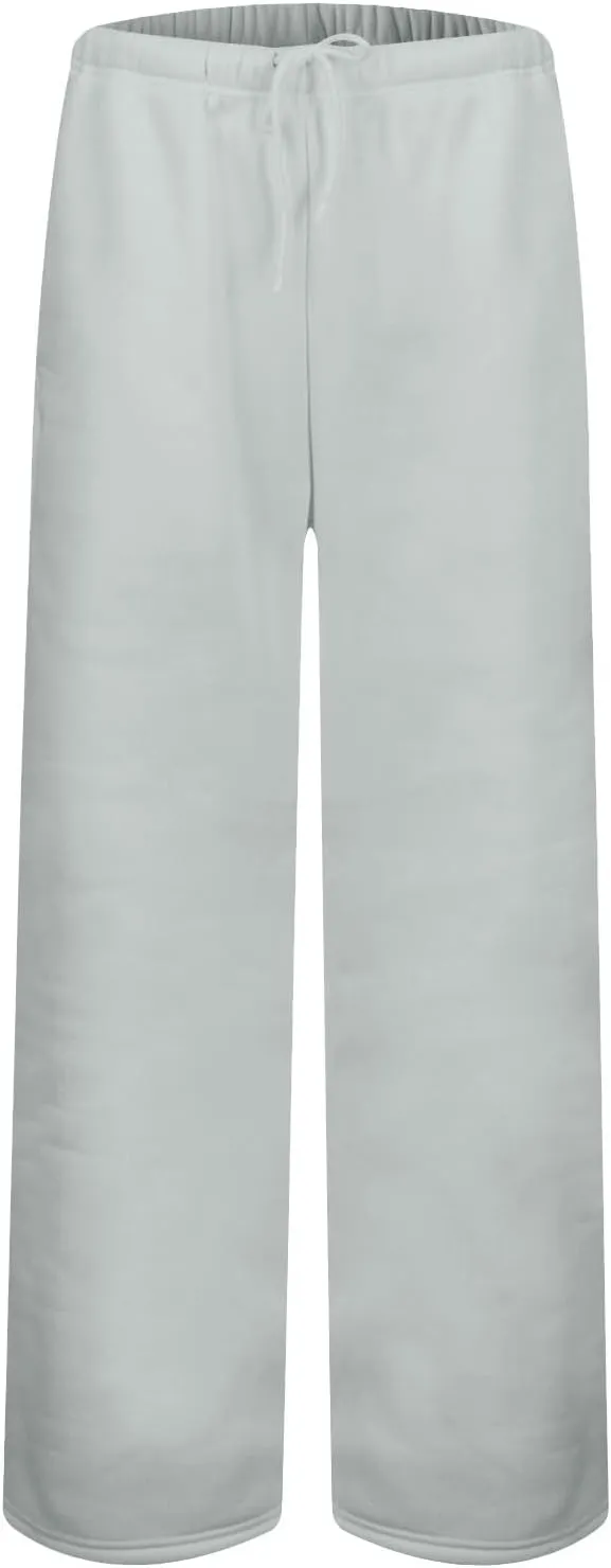 Fleece Lined Sweatpants Women Baggy High Waisted Straight Leg Trousers Drawstring Winter Warm Athletic Joggers