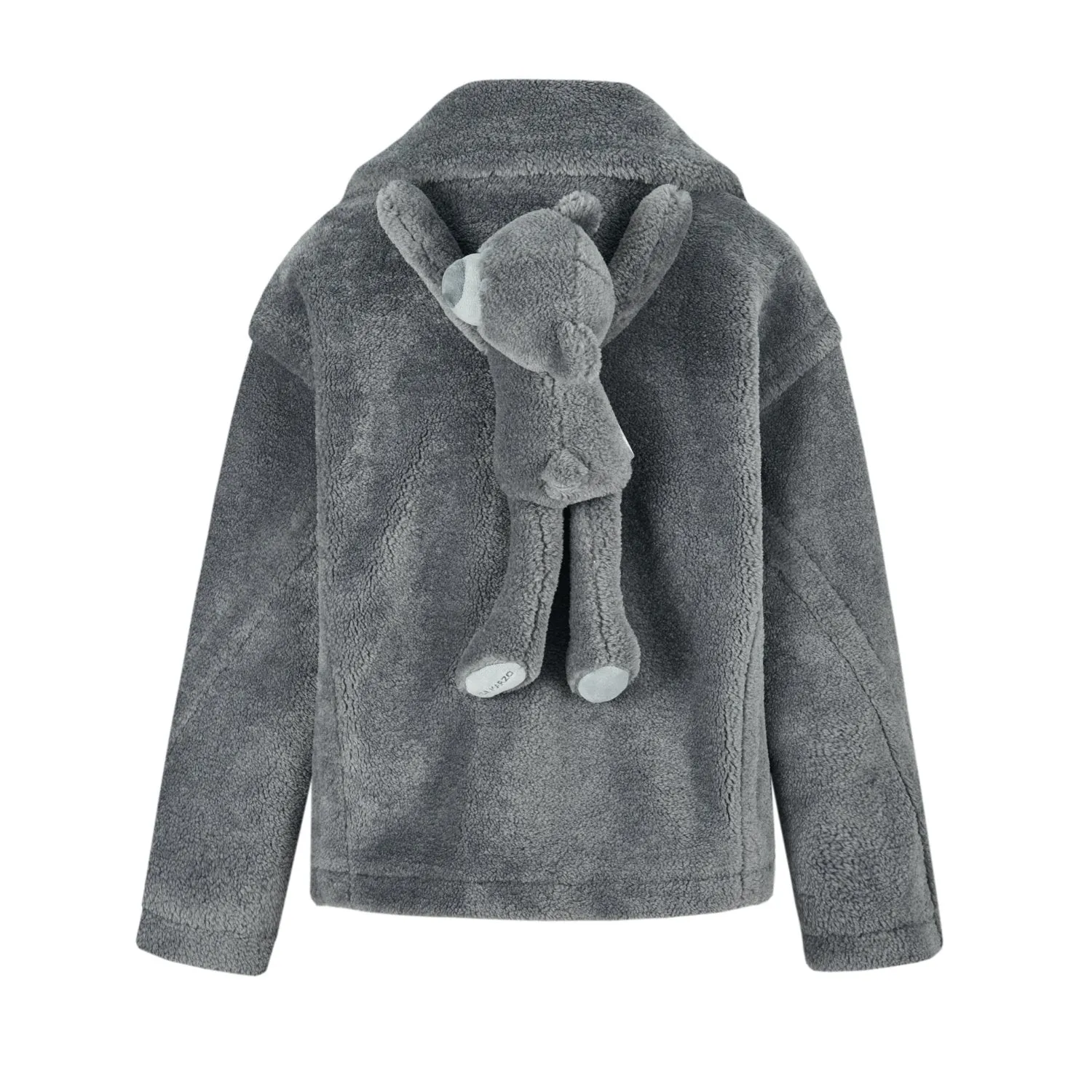 Fuzzy Bear Coat In Gray
