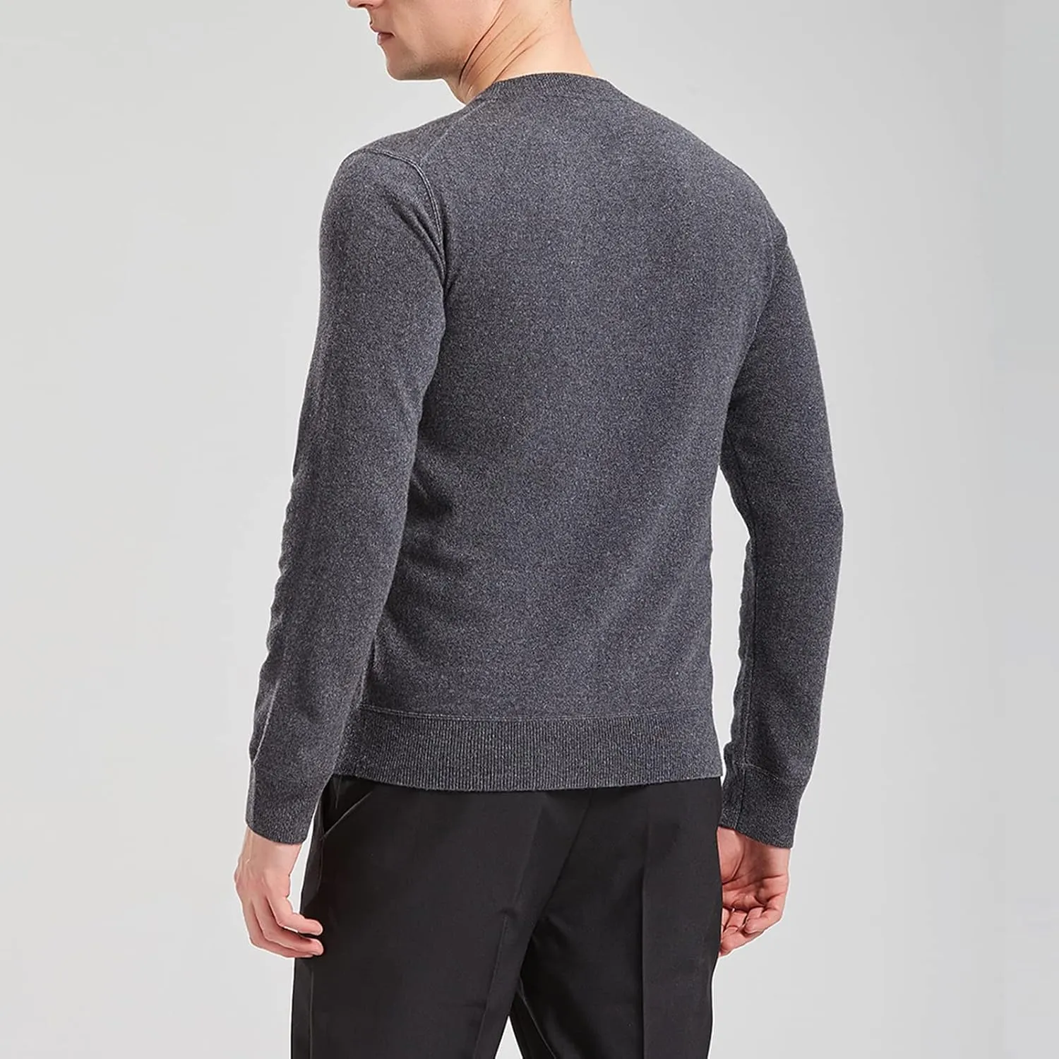 GreenMount Cashmere Sweaters for Men Essential Base Crewneck Long Sleeve Pullover Sweater