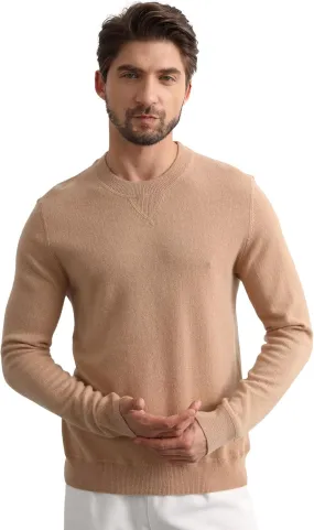 GreenMount Cashmere Sweaters for Men Essential Base Crewneck Long Sleeve Pullover Sweater