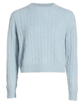 Ice Blue Clover Mews Sweater with Gold Sequins
