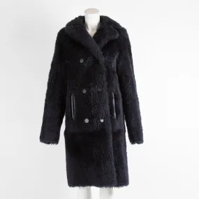 Joseph Navy Shearling Teddy Coat