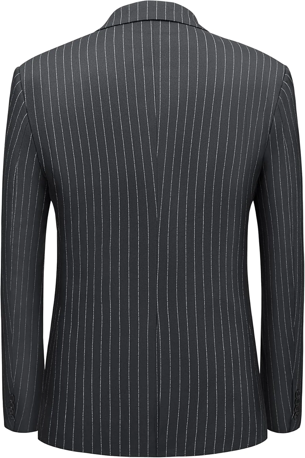 MAGE MALE Men’s Pinstripe 3 Piece Suit Slim Fit Elegant Single Breasted Business Wedding Party Blazer Vest& Pants Set