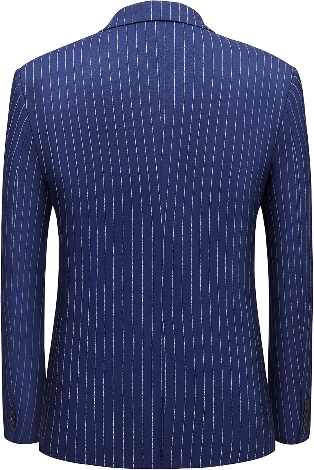 MAGE MALE Men’s Pinstripe 3 Piece Suit Slim Fit Elegant Single Breasted Business Wedding Party Blazer Vest& Pants Set