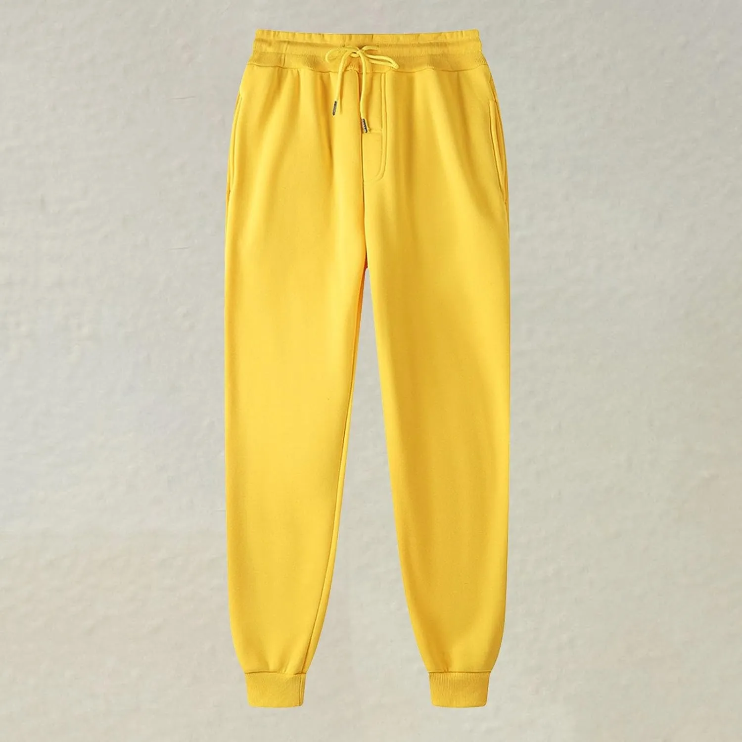 Mens Casual Joggers Pants Cotton Drawstring Cargo Pants Fashion Baggy Athletic Jogging Solid Sweatpants with Pocket