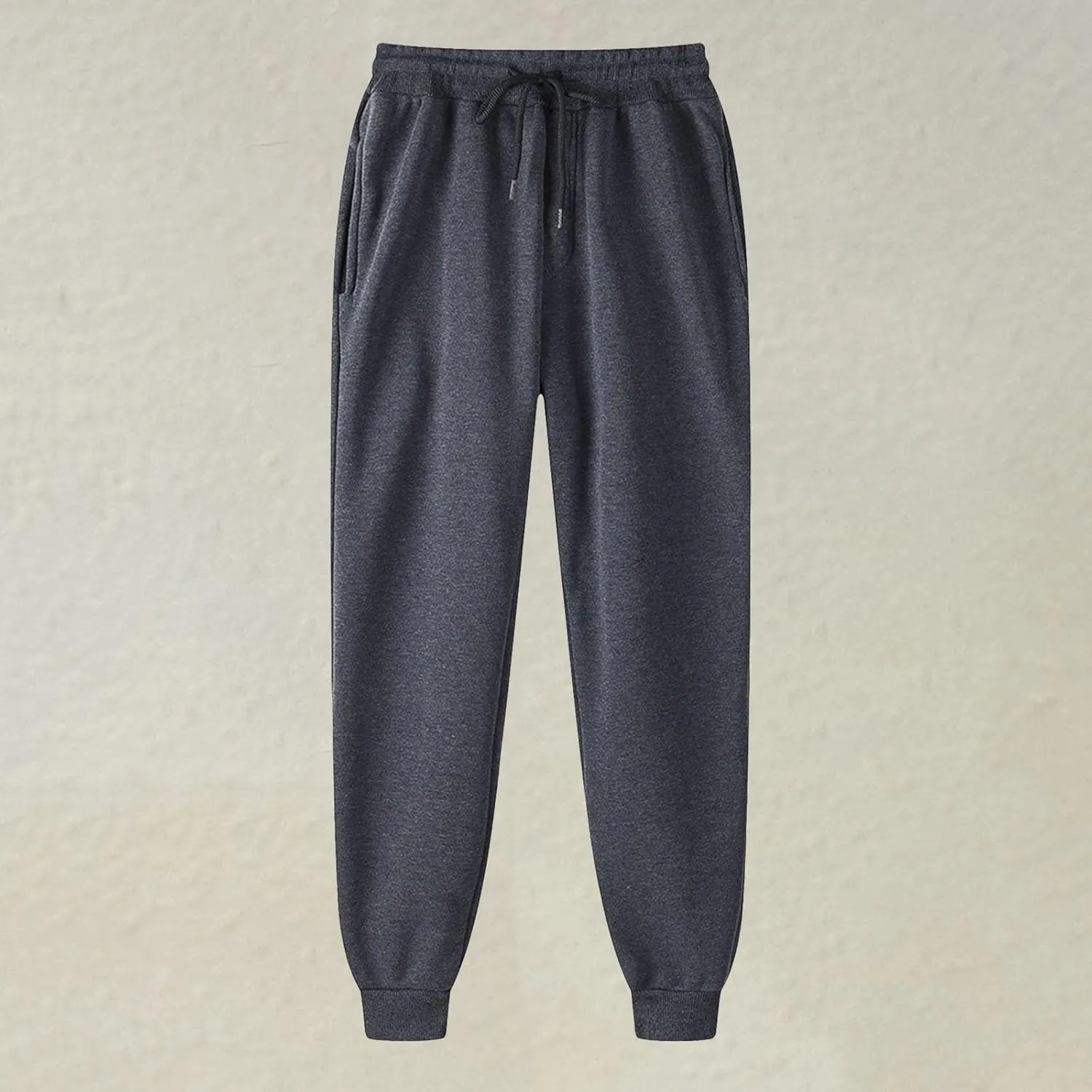 Mens Casual Joggers Pants Cotton Drawstring Cargo Pants Fashion Baggy Athletic Jogging Solid Sweatpants with Pocket