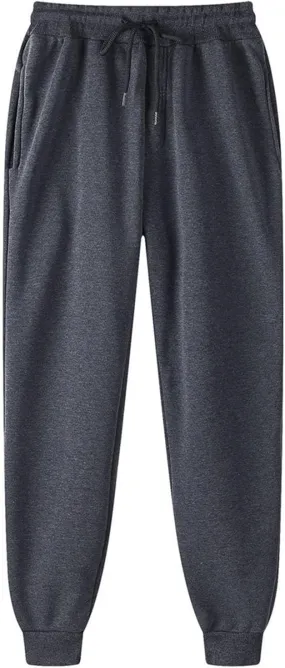 Mens Casual Joggers Pants Cotton Drawstring Cargo Pants Fashion Baggy Athletic Jogging Solid Sweatpants with Pocket