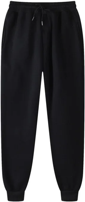 Mens Casual Joggers Pants Cotton Drawstring Cargo Pants Fashion Baggy Athletic Jogging Solid Sweatpants with Pocket