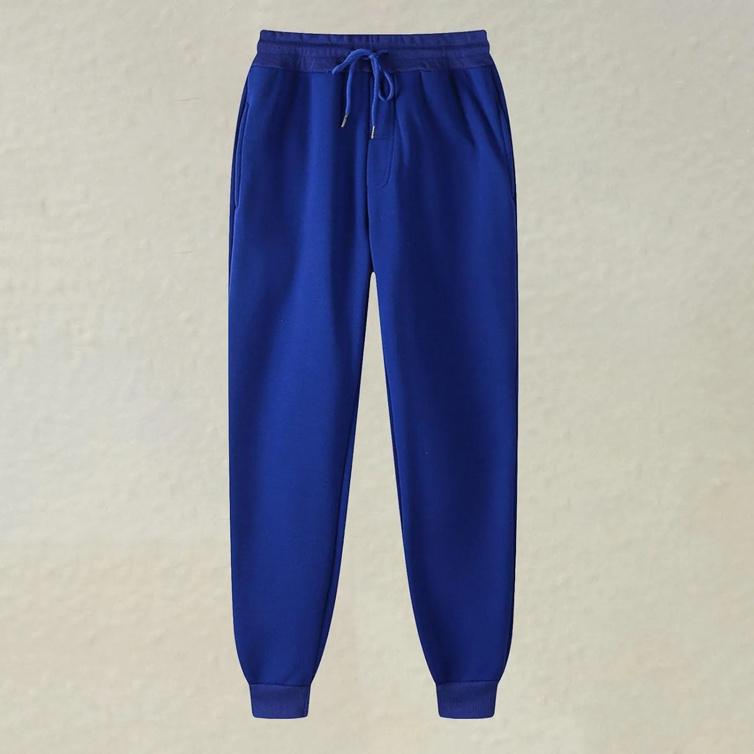 Mens Casual Joggers Pants Cotton Drawstring Cargo Pants Fashion Baggy Athletic Jogging Solid Sweatpants with Pocket