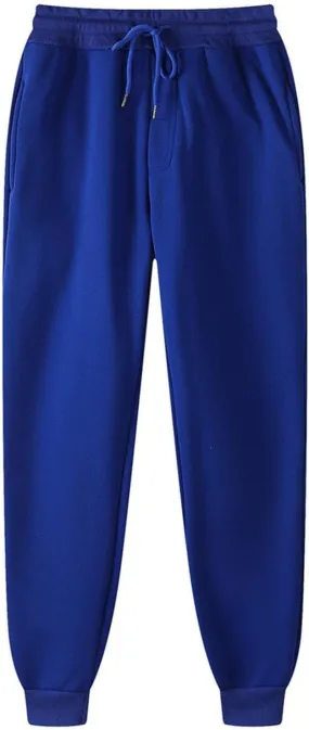 Men's Solid Color Jogger Pants Trendy Casual Straight Wide Leg Trousers Fall Winter Workout Running Sweatpants