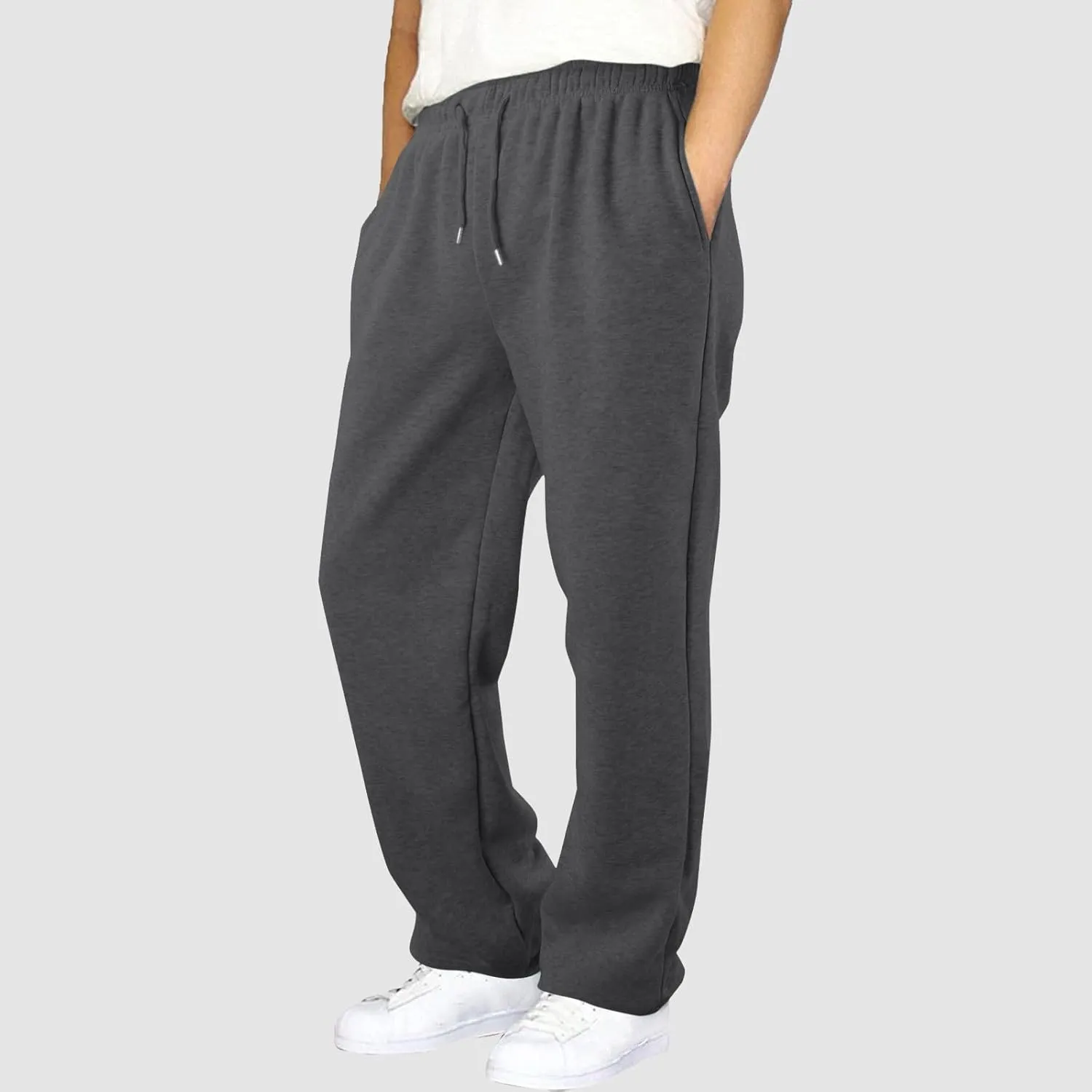 Mens Sweatpants with Pockets Mens Workout Jogger Drawsting Elastic aist Sweatpants Lightweight Solid Color Running Pants