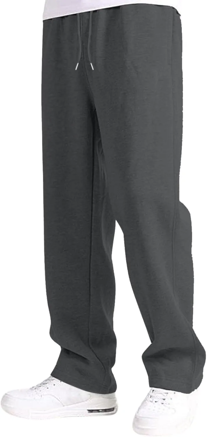 Mens Sweatpants with Pockets Mens Workout Jogger Drawsting Elastic aist Sweatpants Lightweight Solid Color Running Pants
