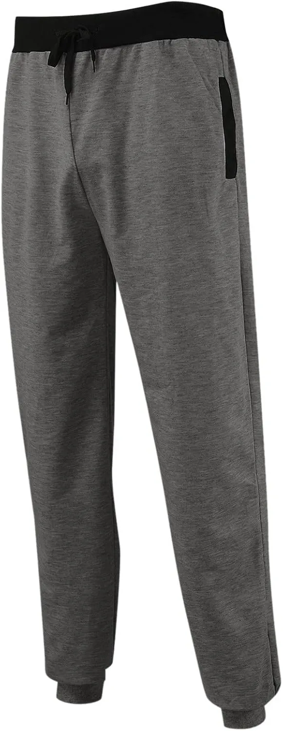 Mens Warm Fleece Sweatpants Winter Joggers Pants Sherpa Lined Athletic Sweatpants with Zipper Pockets