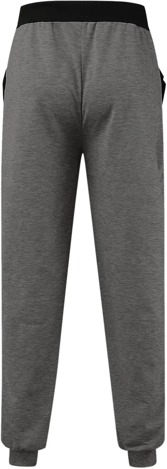Mens Warm Fleece Sweatpants Winter Joggers Pants Sherpa Lined Athletic Sweatpants with Zipper Pockets