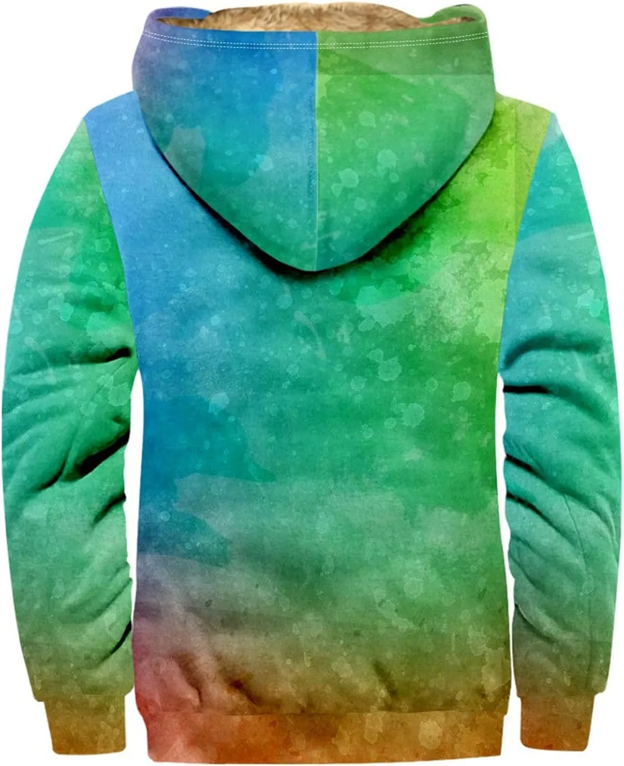 Mens Winter Coat With Hood Fleece Lined Zipper Graphic Coat Warm Heavy Big And Tall Jacket