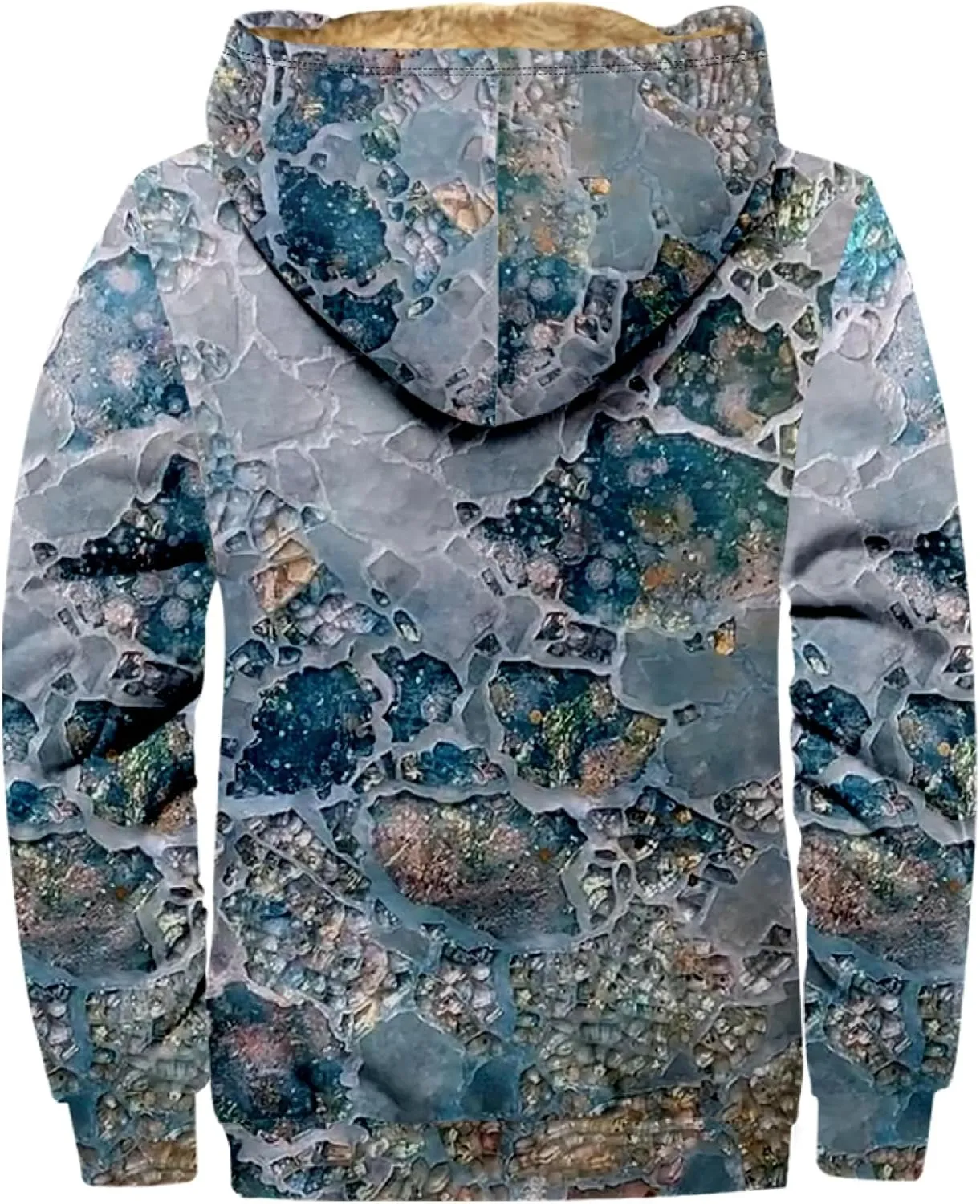 Men'S Winter Coats With Hood Fleece Lined Zipper Graphic Coat Warm Heavy Fashion Jacket