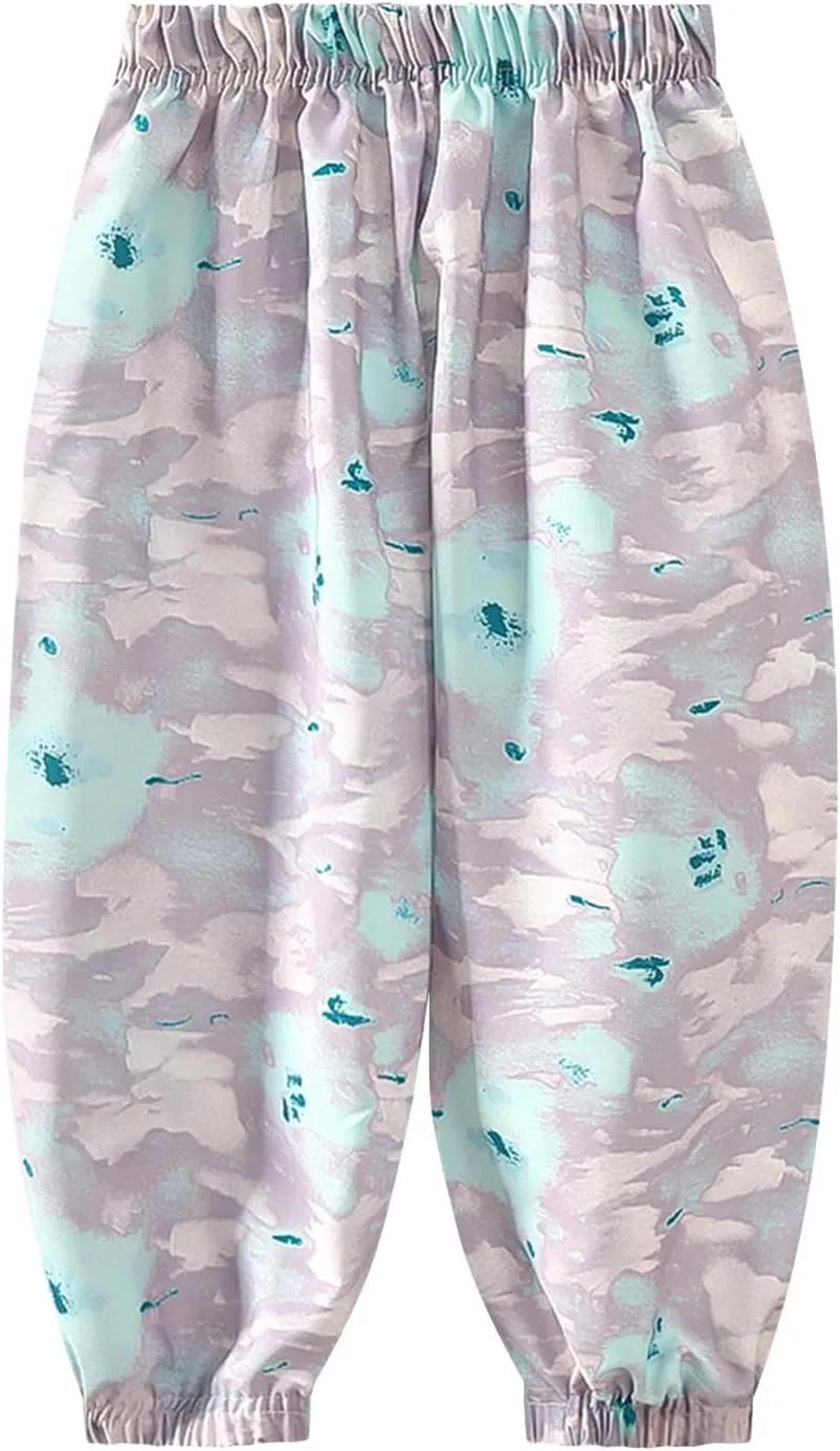 Pants for Girls Fall Summer Graphic Loose Fit Track Athletic Jogger Thin Straight Leg Long Cuff Leg Pants Girl 2025