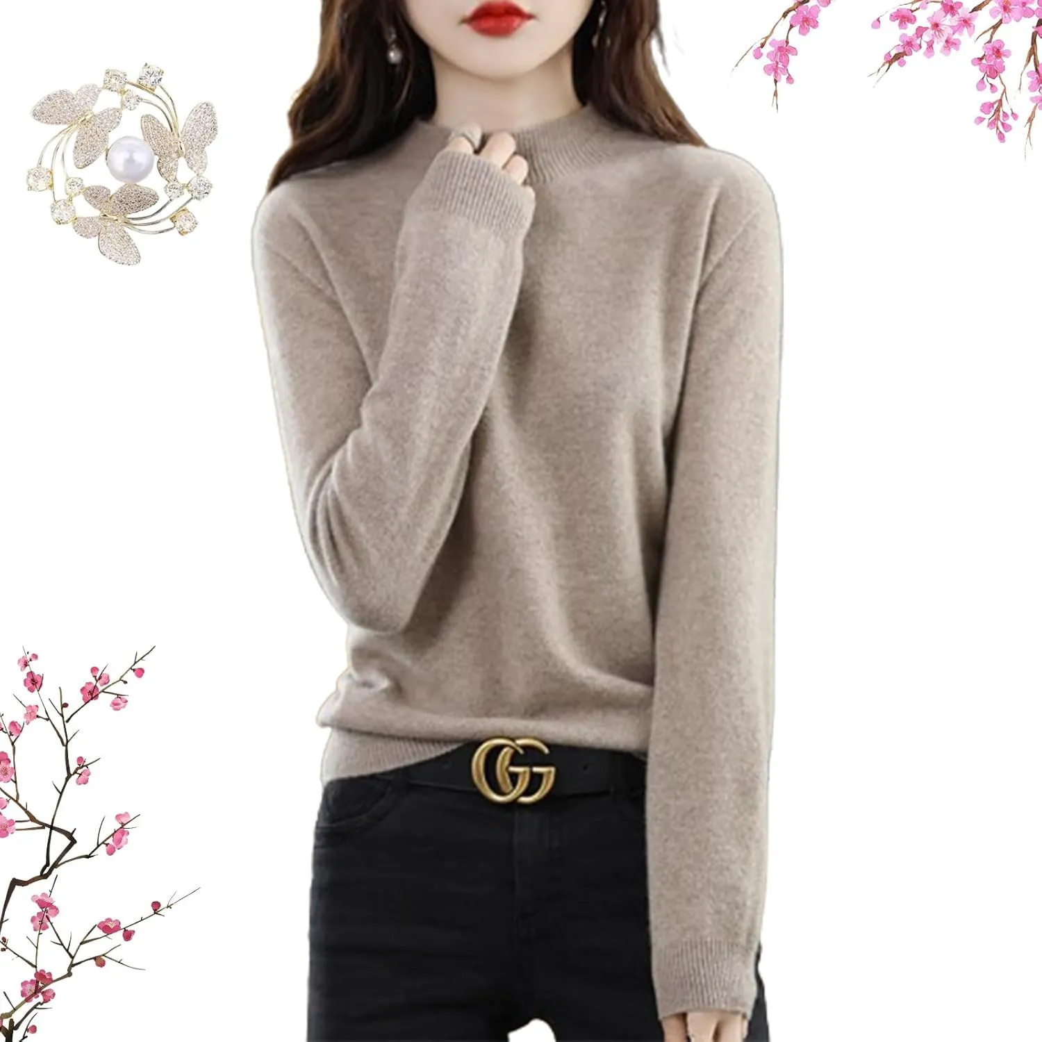 RJDJ Cashmere Sweaters for Women, Turtleneck Sweater Women, Womens Cashmere Sweater, Cashmere Sweater Women