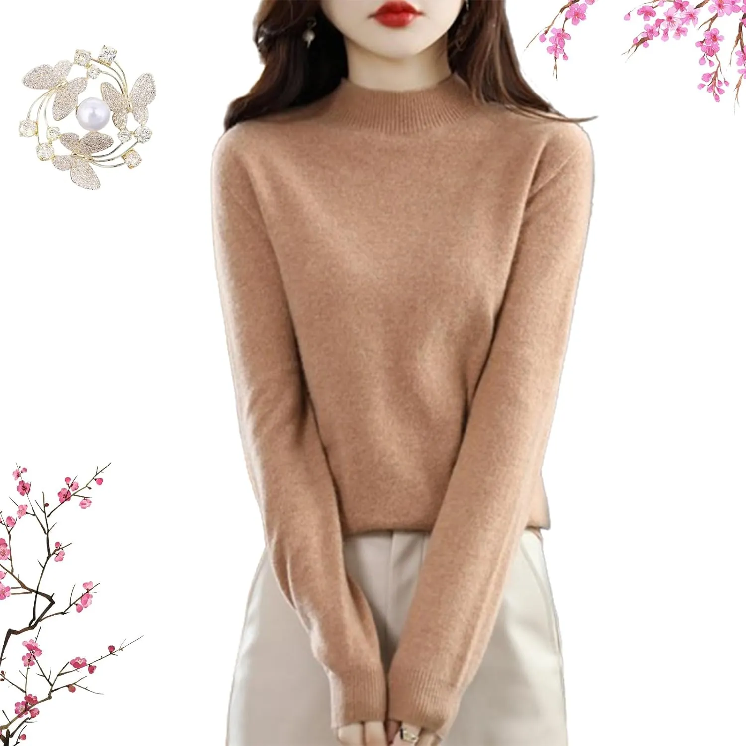 RJDJ Cashmere Sweaters for Women, Turtleneck Sweater Women, Womens Cashmere Sweater, Cashmere Sweater Women