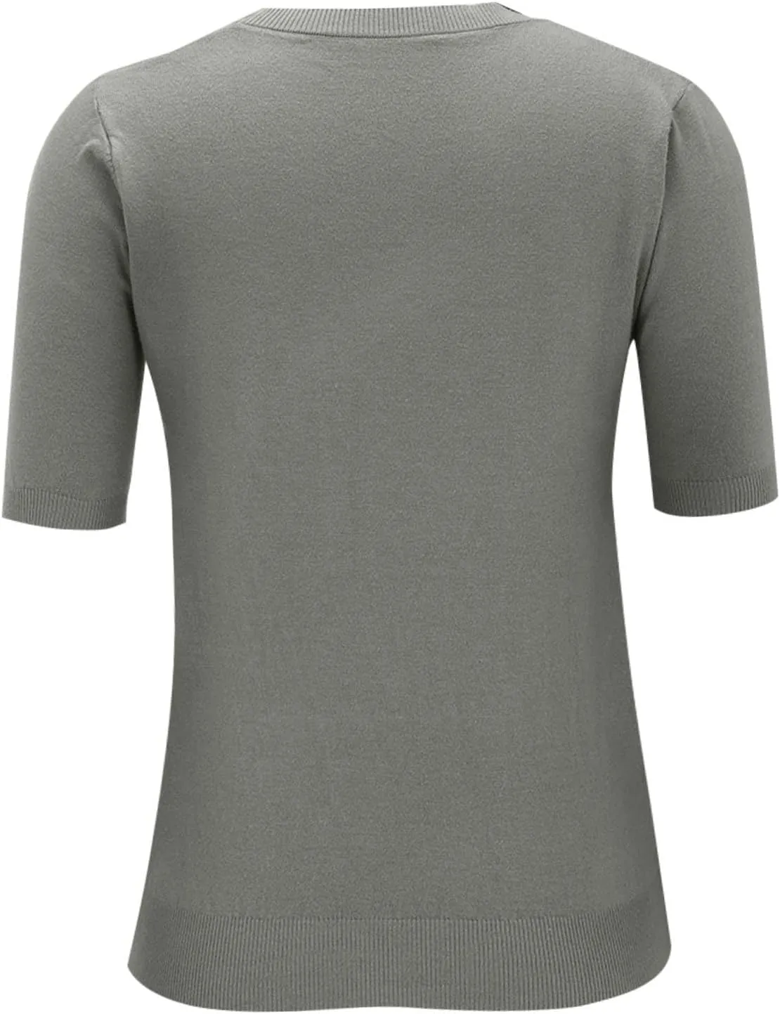 Short Sleeve Sweater for Women Crew Neck Pullover Sweaters Dressy Casual Loose Lightweight Ribbed Knit Sweater Tops