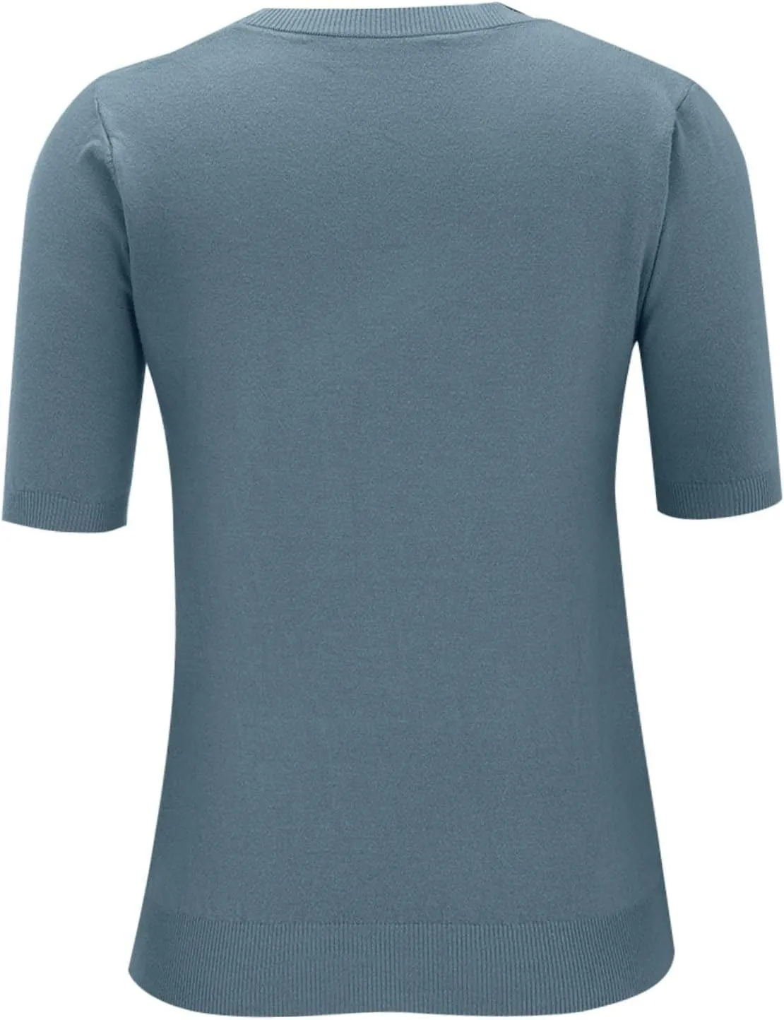 Short Sleeve Sweater for Women Crew Neck Pullover Sweaters Dressy Casual Loose Lightweight Ribbed Knit Sweater Tops