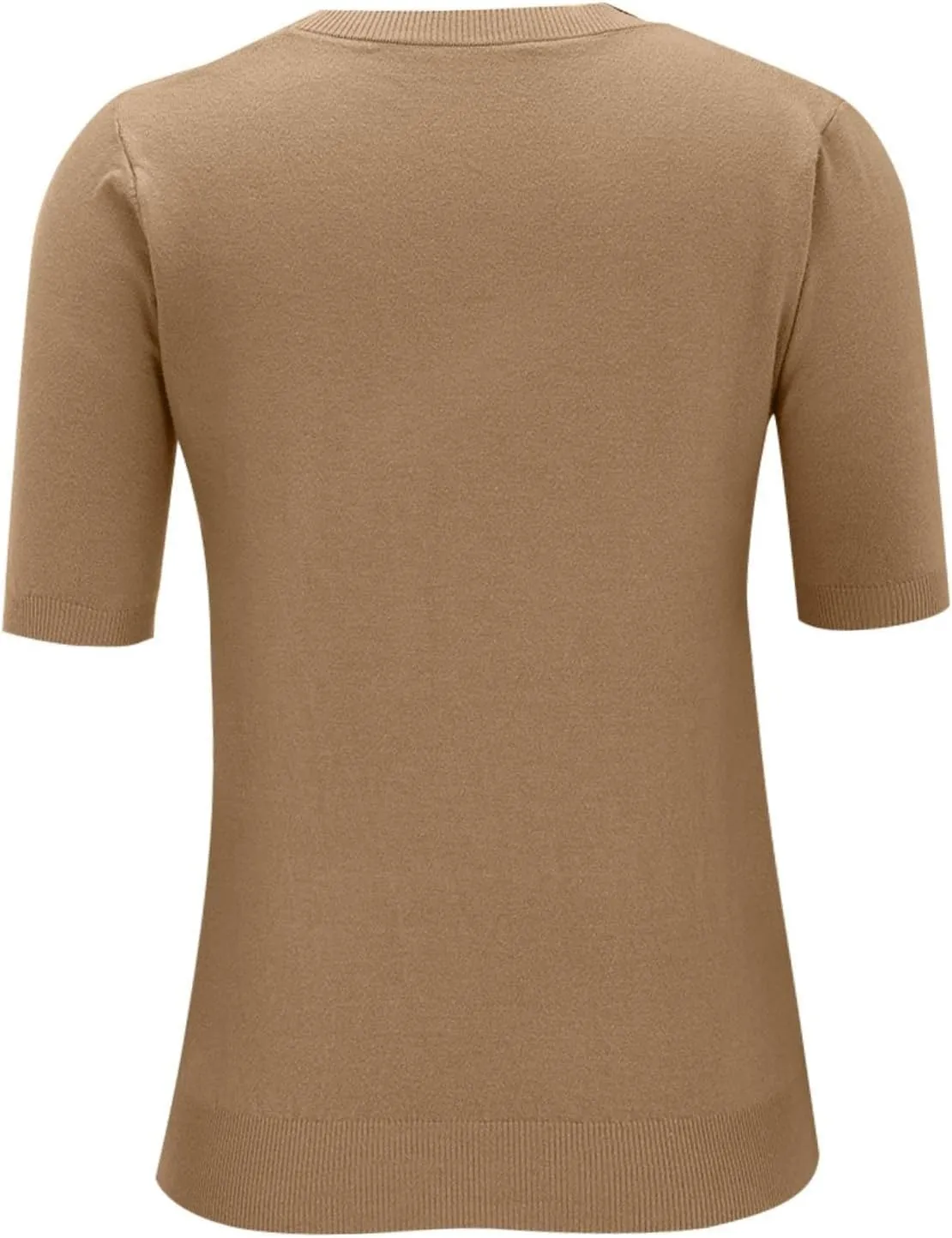 Short Sleeve Sweater for Women Crew Neck Pullover Sweaters Dressy Casual Loose Lightweight Ribbed Knit Sweater Tops