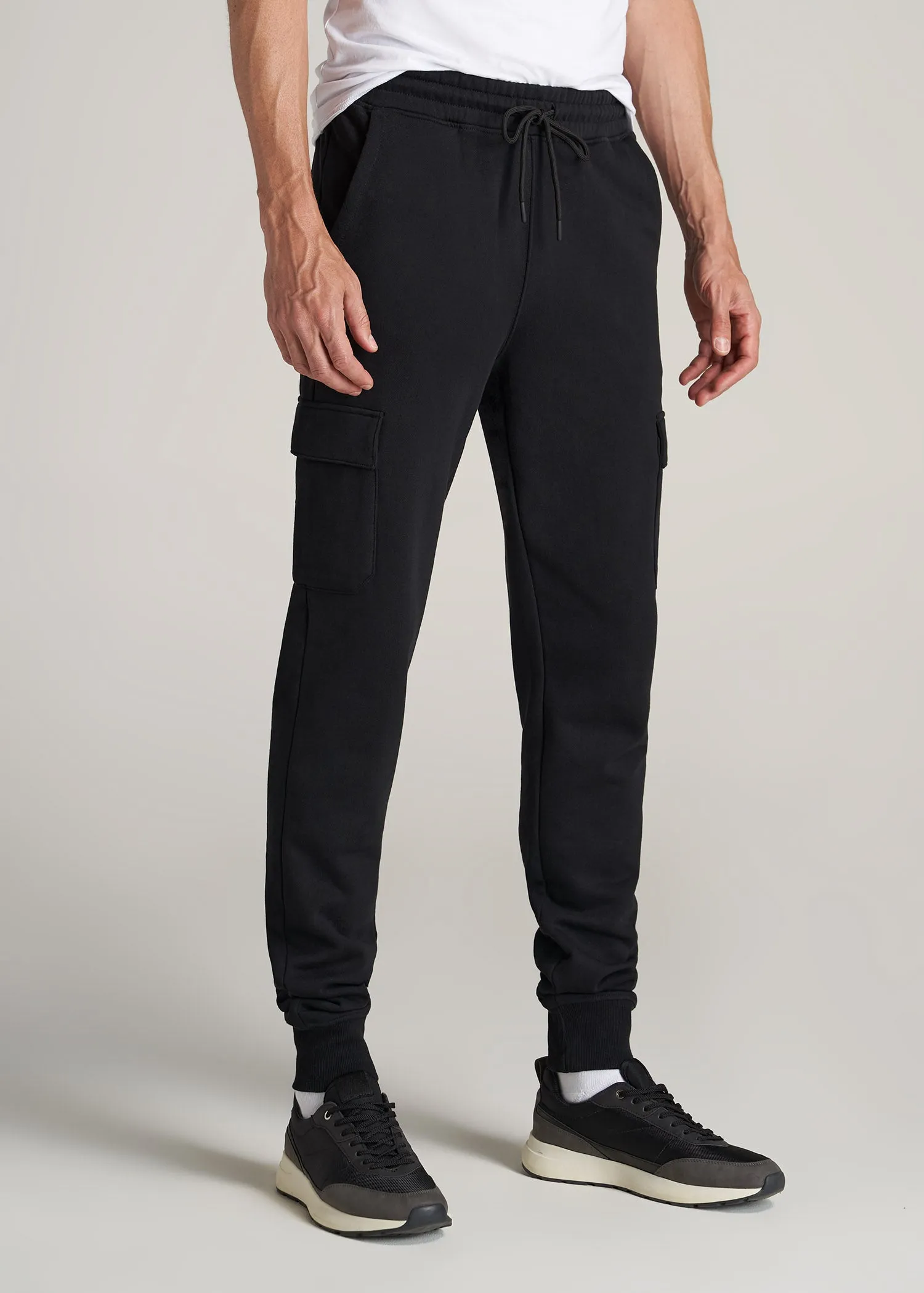 Wearever Fleece Cargo Jogger For Tall Men in Black
