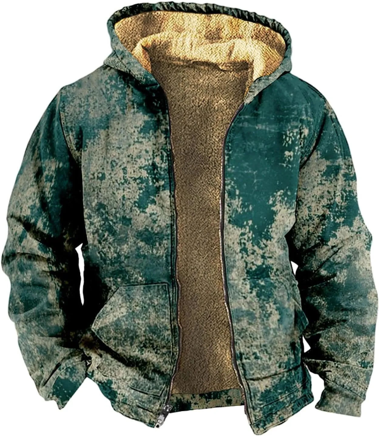 Winter Coats For Men With Hood Fleece Lined Zipper Graphic Coat Motorcycle Heavy Big And Tall Jacket