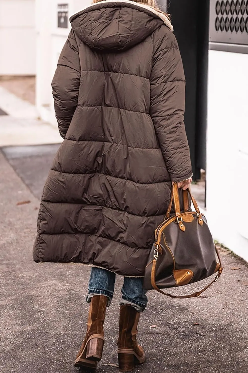 Winter Coats for Women Oversized Shearling Fleece Long Jackets Warm Hooded Puffer Jacket Outerwear Down Coat Clothes