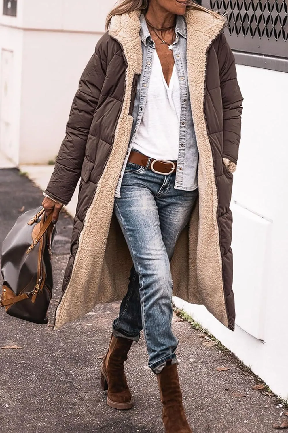 Winter Coats for Women Oversized Shearling Fleece Long Jackets Warm Hooded Puffer Jacket Outerwear Down Coat Clothes
