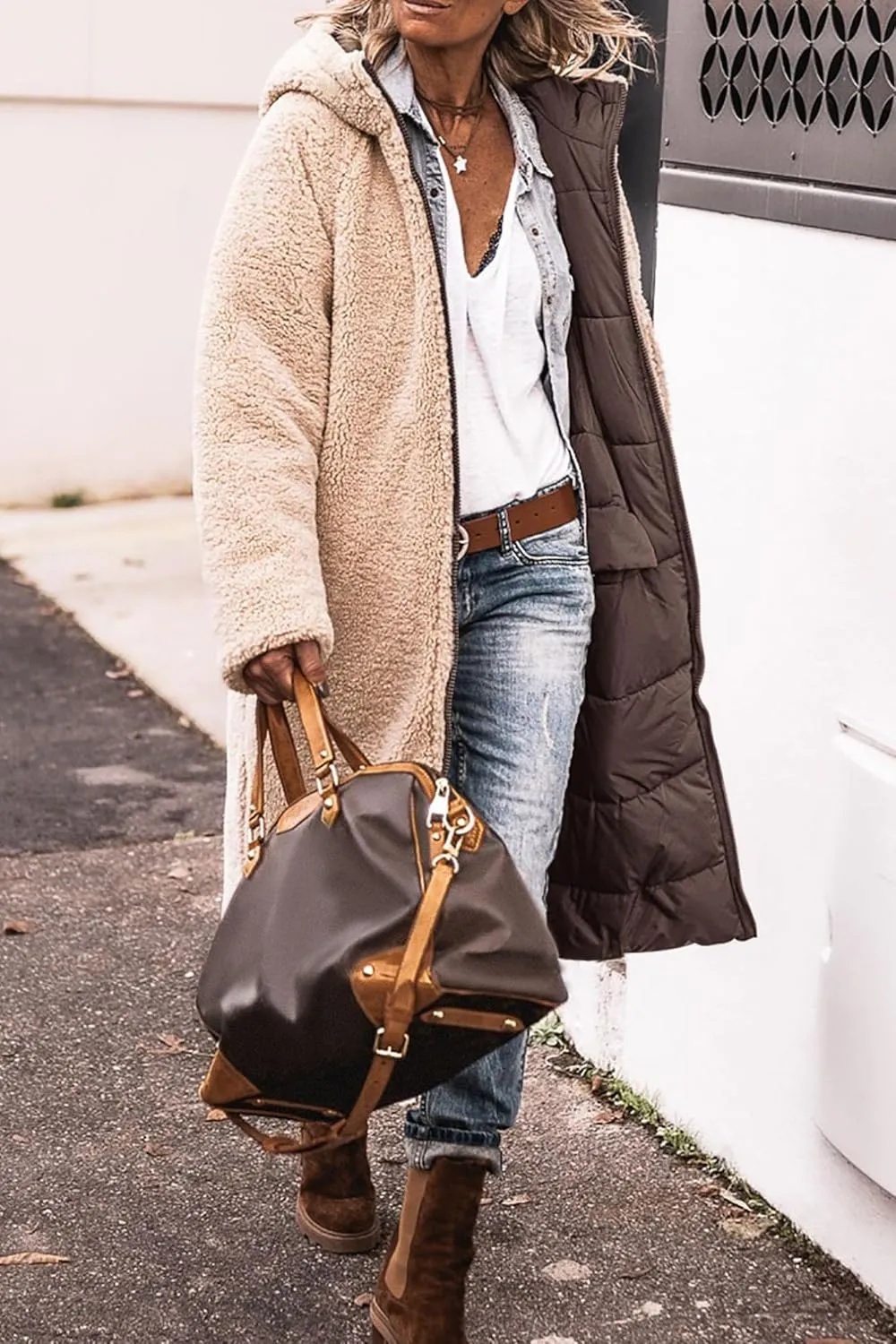Winter Coats for Women Oversized Shearling Fleece Long Jackets Warm Hooded Puffer Jacket Outerwear Down Coat Clothes